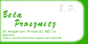 bela prosznitz business card